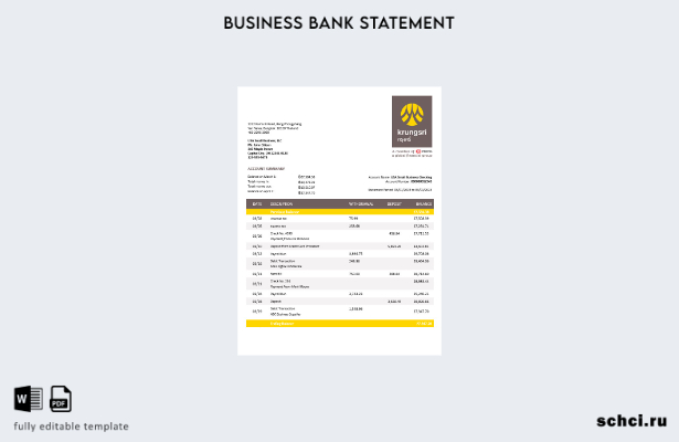 цифровая загрузка Krungsri Bank of Ayudha, бизнес отчет, шаблон в формате Word и